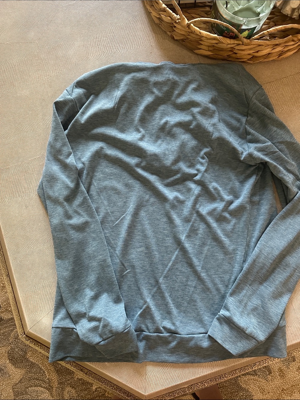 Nike Teal Heather Dri-Fit Pullover with White Swoosh - Picture 3 of 3